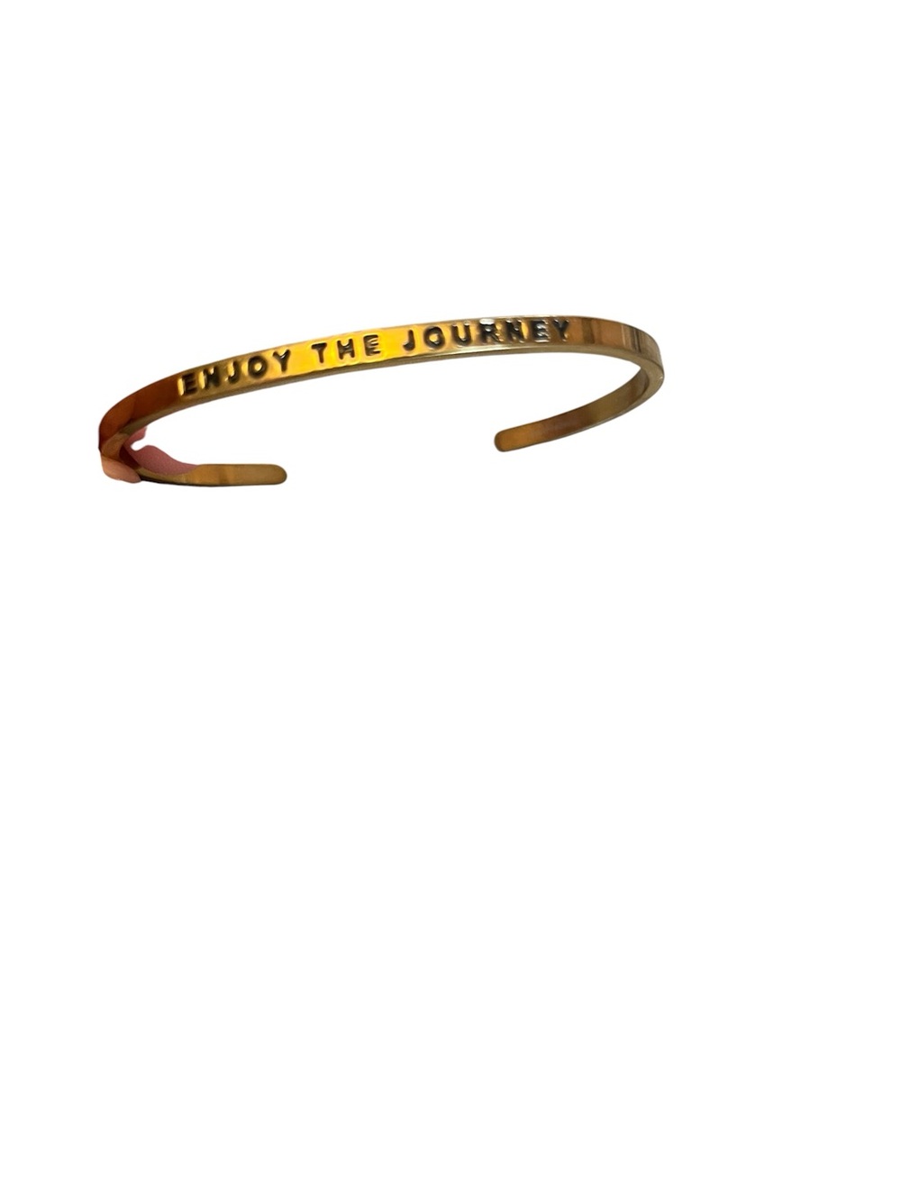 MantraBand "ENJOY THE JOURNEY" Engraved Adjustable Cuff GOLD Bracelets